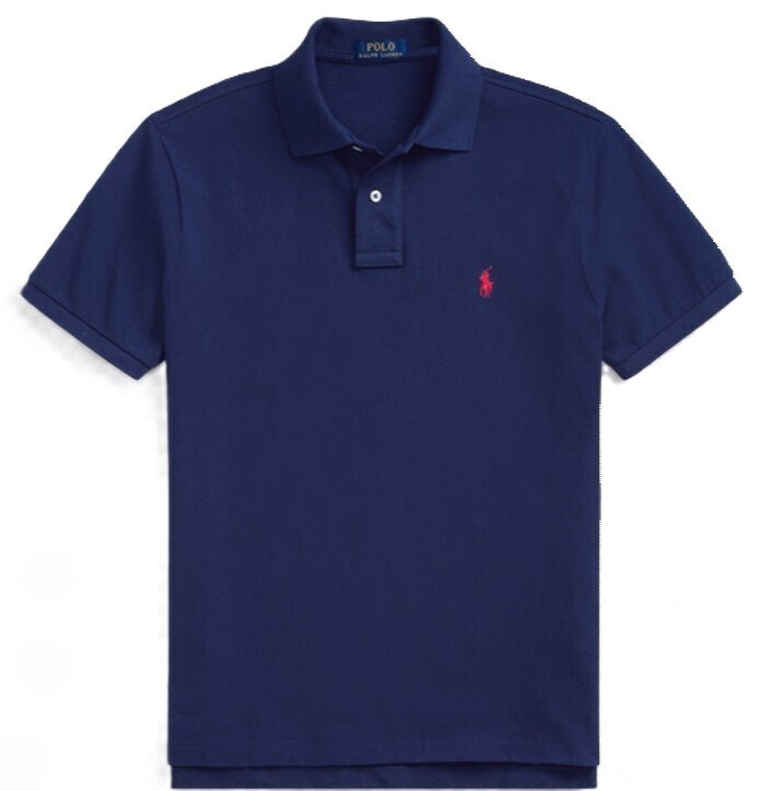 【新品】ラルフローレン ■ 鹿の子ポロシャツ ■ レディース M～L / US Boys L ■ ネイビー POLO RALPH LAUREN 正規品_画像1