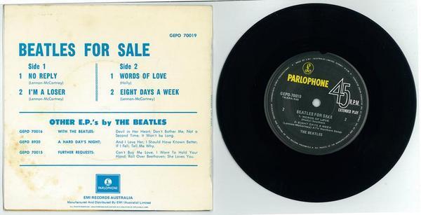 ビートルズ「BEATLES FOR SALE」オーストラリア盤EPレコード_画像2