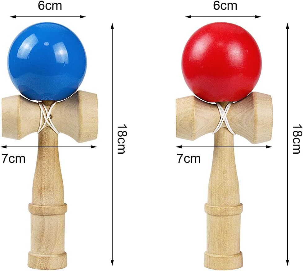 Fantasyon けん玉 大空 （赤、青）2点セット 剣玉 木製 競技用けん玉 練習用 kendama_画像2