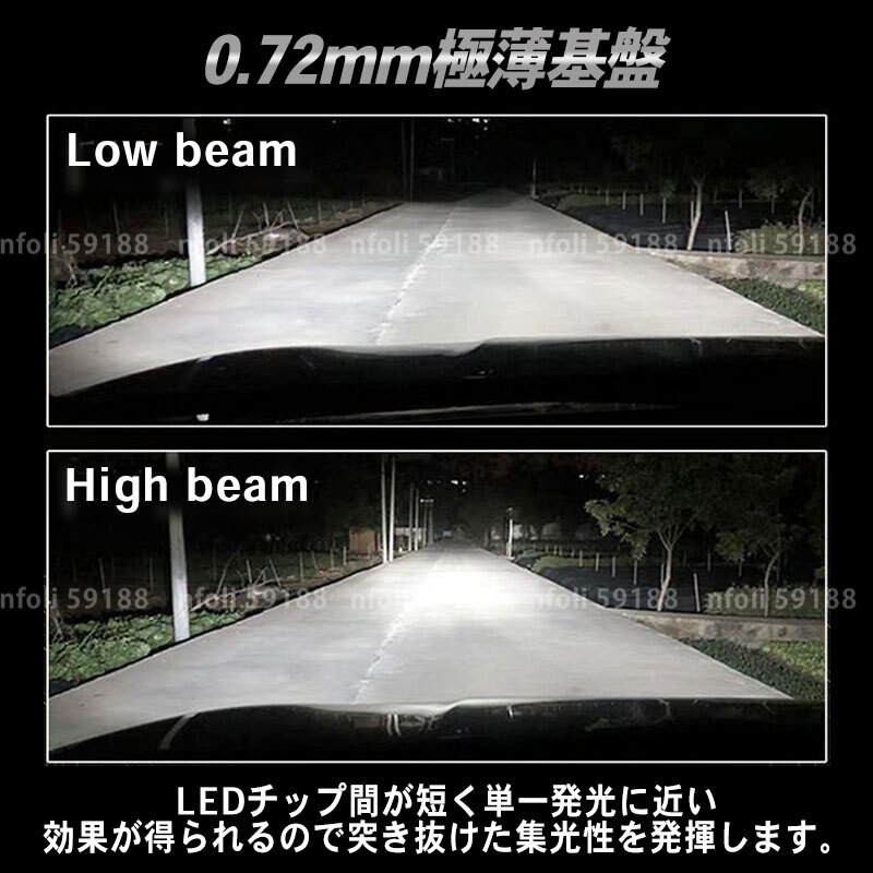 H4 LEDヘッドライト 1個 16000LM 12V 汎用 新品 車検対応 led 爆光 ホワイト 明るい ポン付け 002_画像4