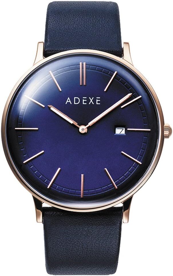 ADEXE 腕時計 アデクス 男女兼用 アナログ ネイビー 時計 2針 ダークブルー メンズ レディース カジュアル ロンドン SNS 人気 