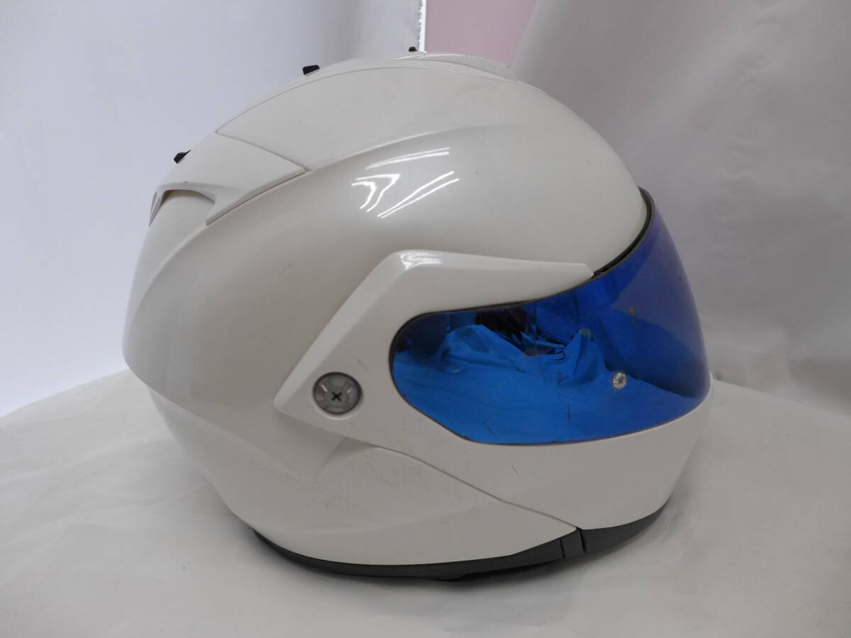 2017年 YJ-19 システムヘルメット ヤマハ L サイズ パール 白 フルフェイス ワイズギア ミラーシールド サンシェード ゼニスの画像4