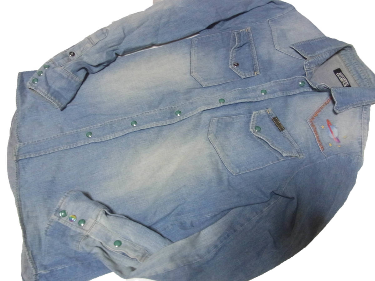 Истерическая гламурная вышивка с длинным рукавом джинсовая фураль