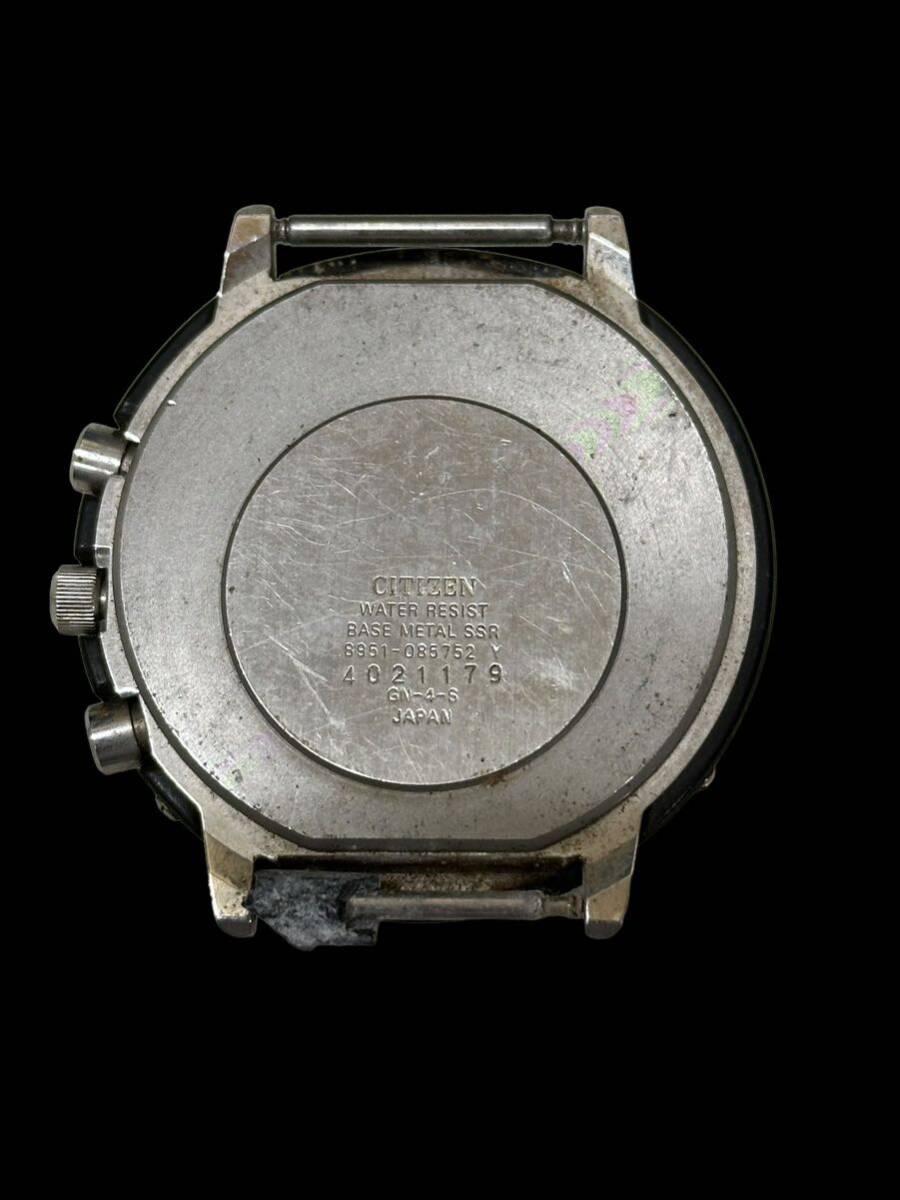 動作未確認 80年代 シチズン 8951-085752 クォーツ 腕時計 黒文字盤 2針 SS メンズ レディース CITIZEN ケースのみ_画像5