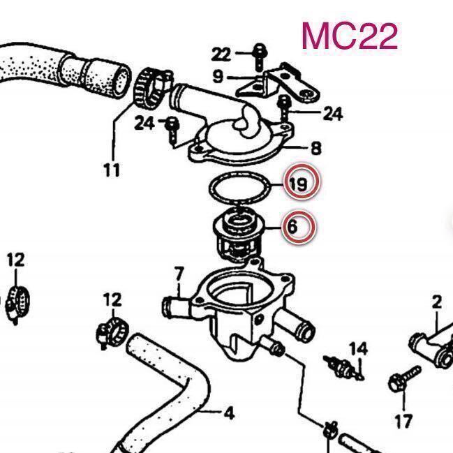 ホンダ純正互換品 ホンダ CBR250RR MC22 サーモスタット セット MC19 MC17 MC14 サーモスタッド 19300KT7003互換 新品 MADE IN JAPAN 