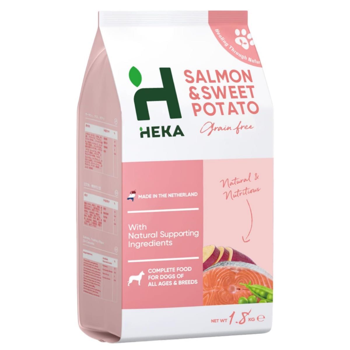HEKA グレインフリー ドッグフード サーモン サツマイモ 全犬種 全年齢 ドライ 1.8kg 