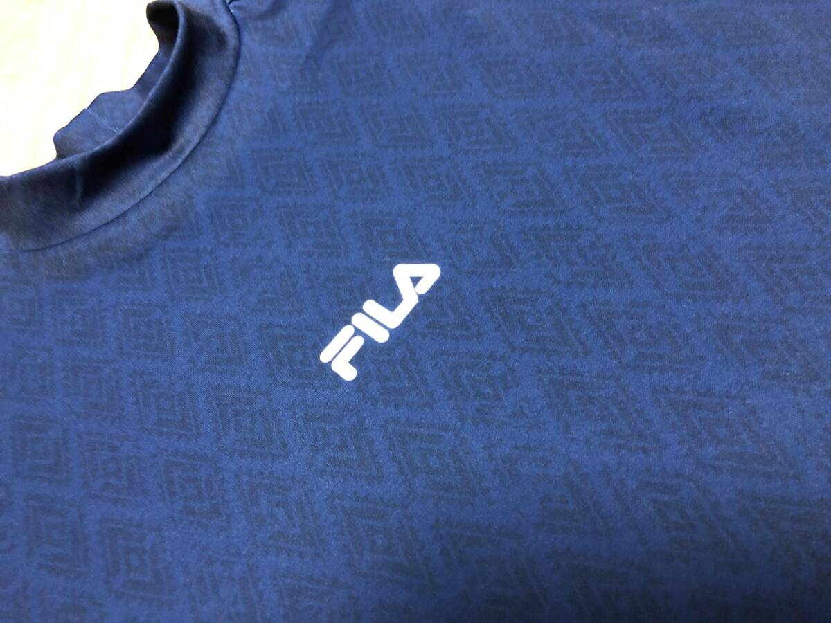 FILA GOLF(フィラ ゴルフ) 春夏 UVカット 吸汗速乾 接触冷感 半袖 モックネックシャツ 742-679Y(NV)Ｌの画像1