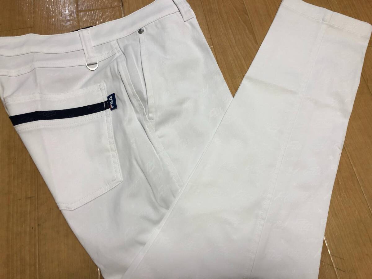 FILA GOLF(フィラ ゴルフ) 春夏 吸汗速乾 UVカット ストレッチ 9分丈ロングパンツ 743-300B(ホワイト)８６_画像2