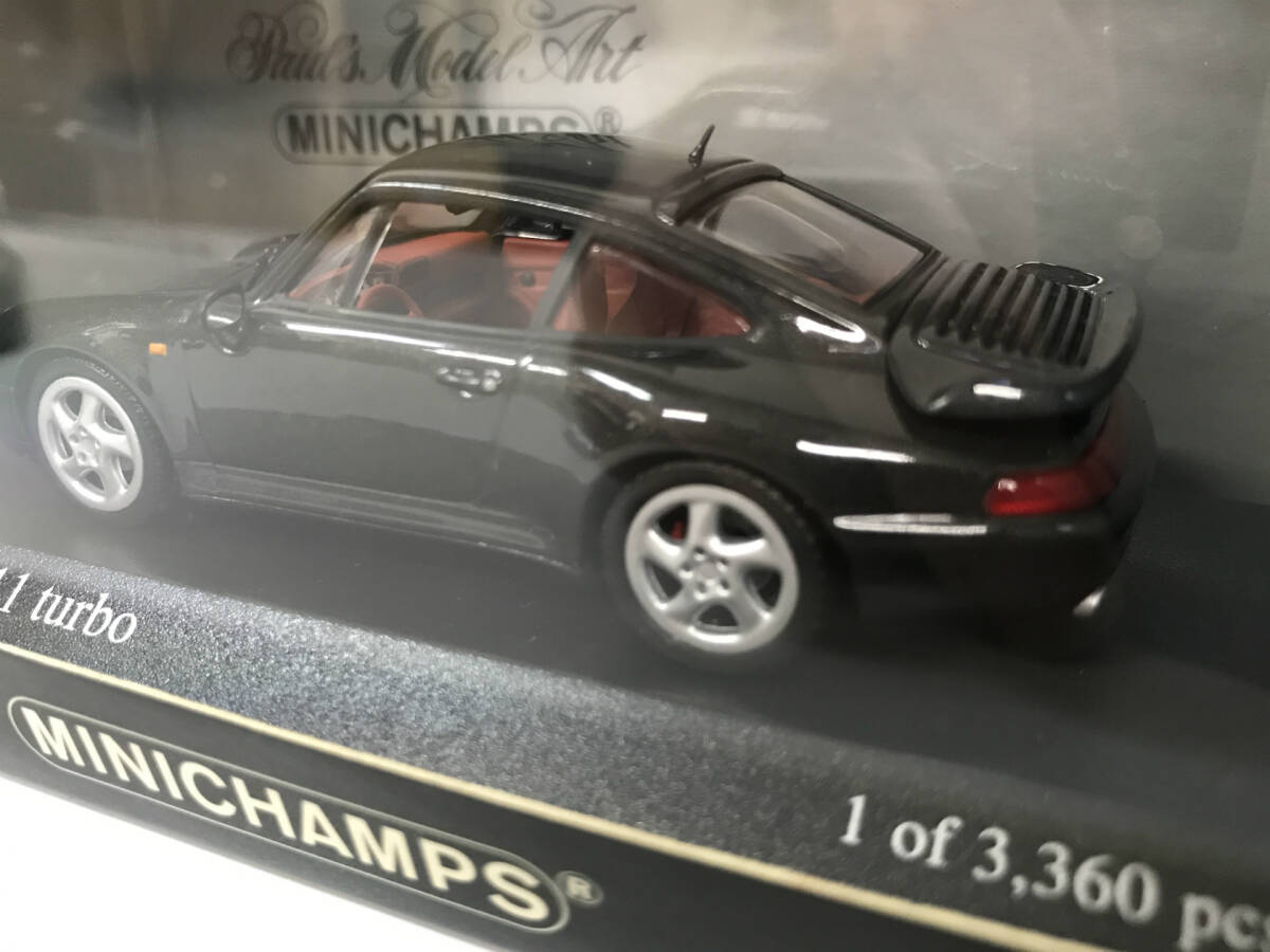 【１円スタート】1/43 ミニチャンプス ポルシェ911 ターボ 1995 ブラックメタリック Porsche 911 turbo 1995 MINICHAMPS 430 069209 ZD_画像3