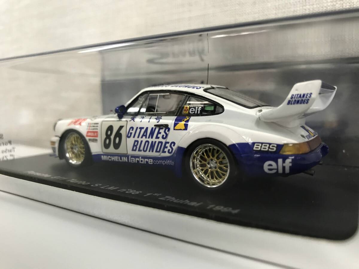 【１円スタート】1/43 スパーク ポルシェ911 ターボ S LM #86 1st 珠海 1994 Porsche911 Turbo S LM 1st Zhuhai 1994 Spark S1932 ZEの画像3