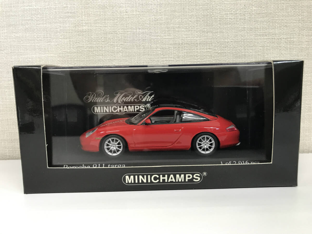 【１円スタート】1/43 ミニチャンプス ポルシェ911 タルガ 2001 Porsche911 Targa 2001 Red MINICHAMPS 400 061060 ZFの画像1