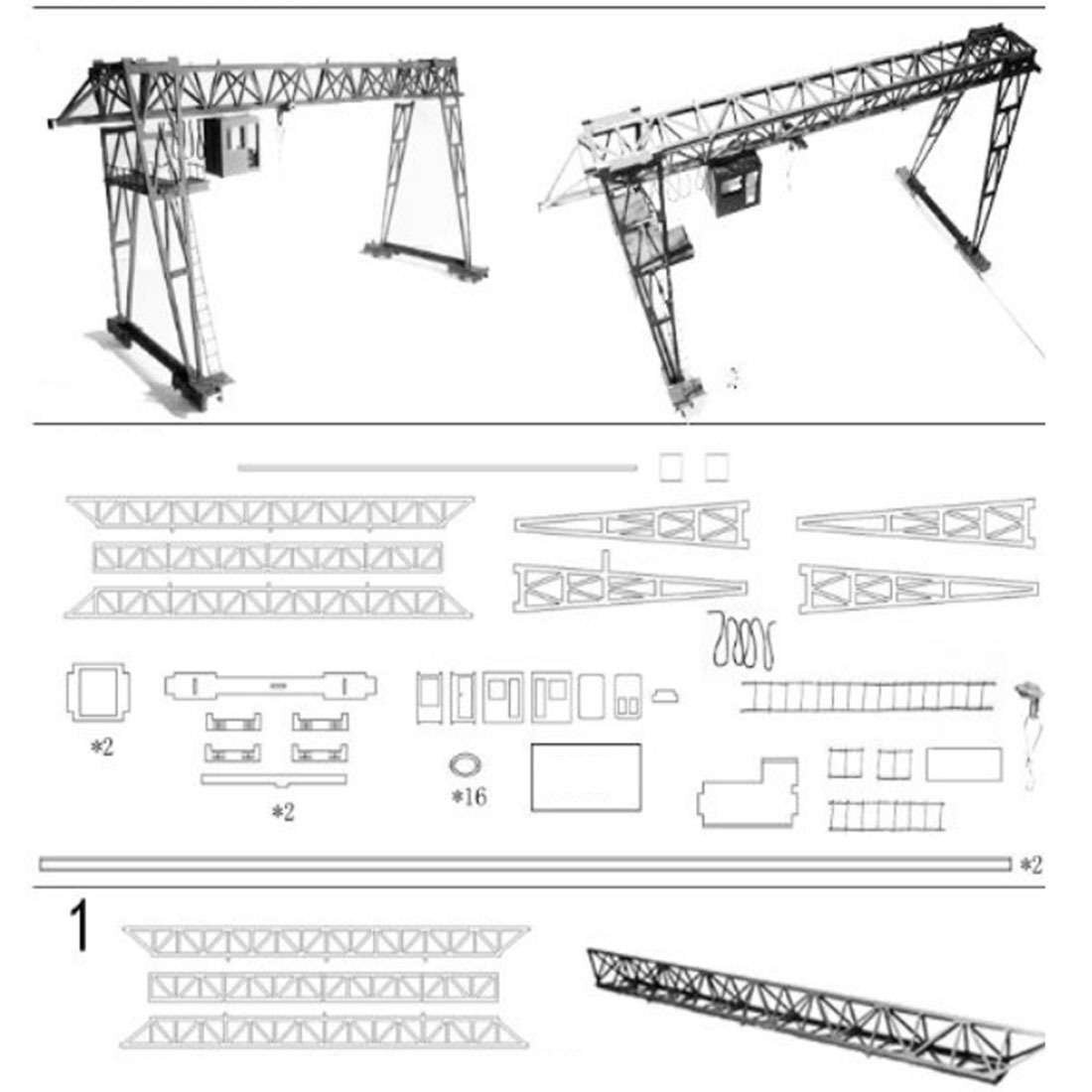 1:87 HO スケール ミニチュア E5 クレーン モデル 鉄道 建築 シーン アクセサリーモデル 構築 DIY ジオラマ グレー l00991_画像5