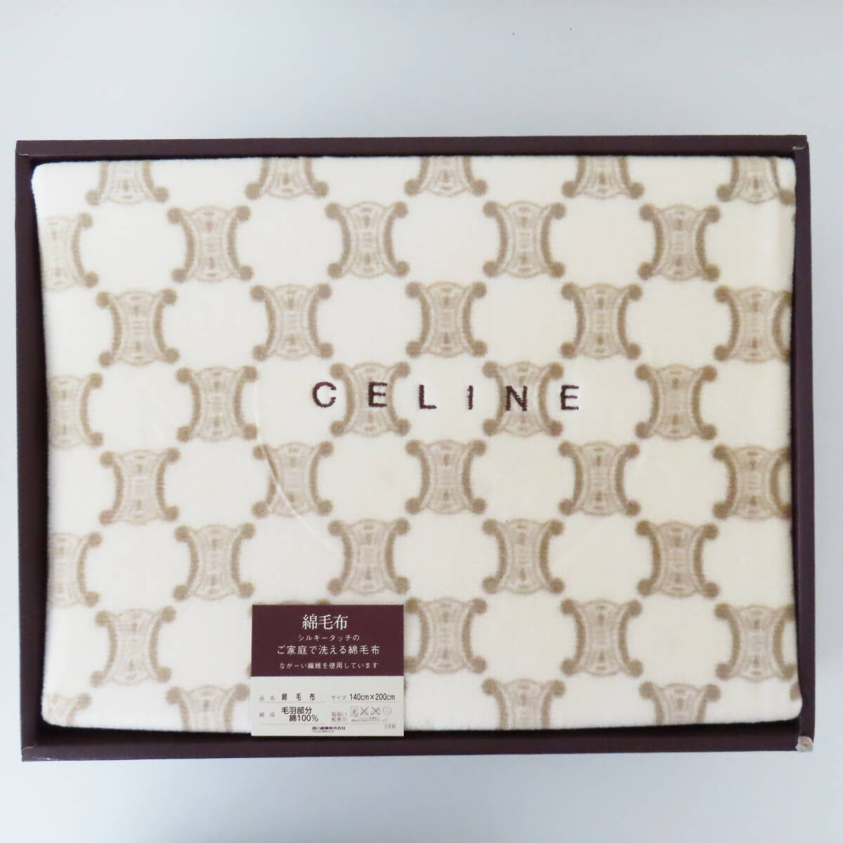 K05-03 CELINE Celine Logo Macadam pattern cotton blanket towelket 