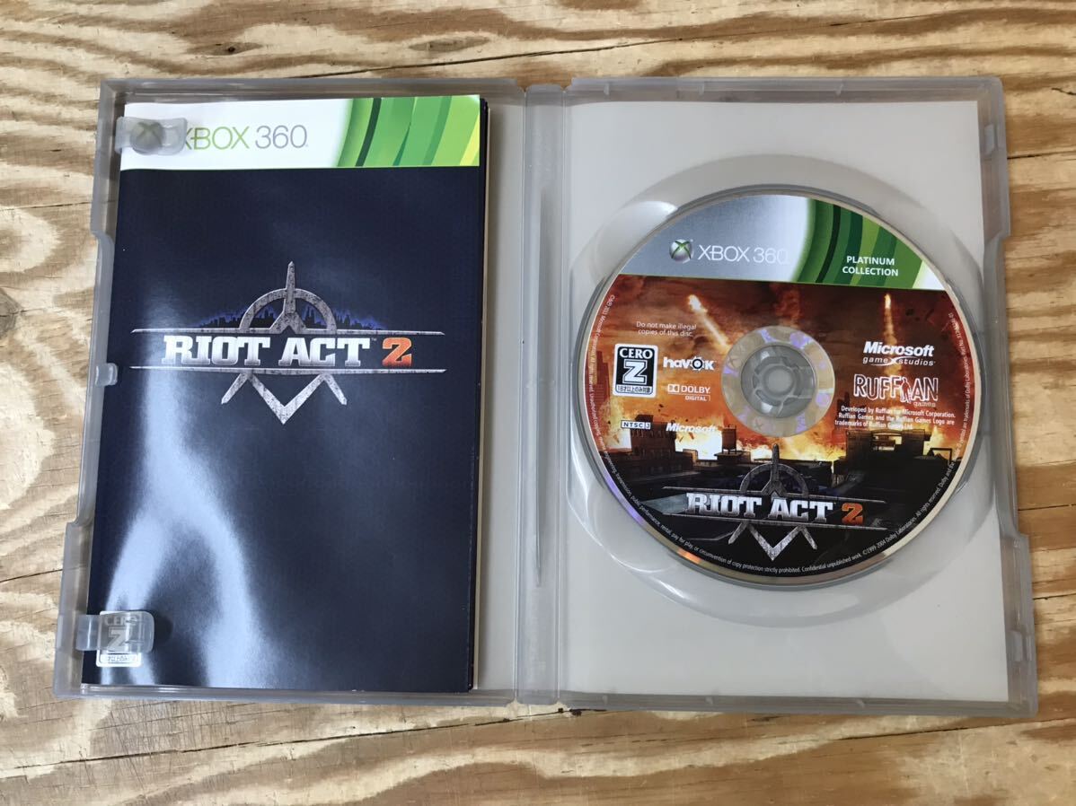 m ネコポスA ライオットアクト2 RIOT ACT2 XBOX360 ソフト 2点 セット ※緑ケースのディスクにキズあり、動作未確認、ケースに傷み有り_画像5