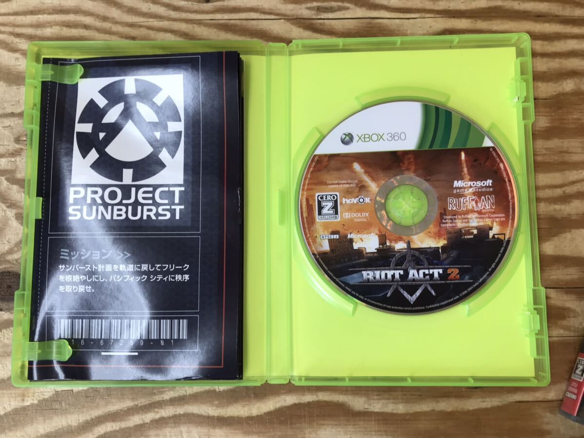 m кошка pohs A Riot Act 2 RIOT ACT2 XBOX360 soft 2 позиций комплект * зеленый кейс. диск . царапина есть, работоспособность не проверялась, кейс . царапина есть 