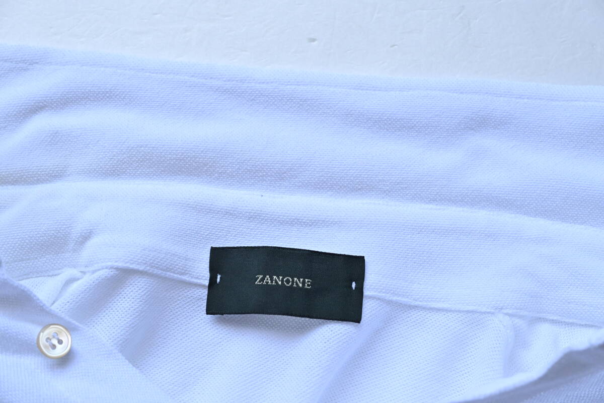 ZANONE　ザノーネ フルオープンカラーポロシャツ　白　52_画像8