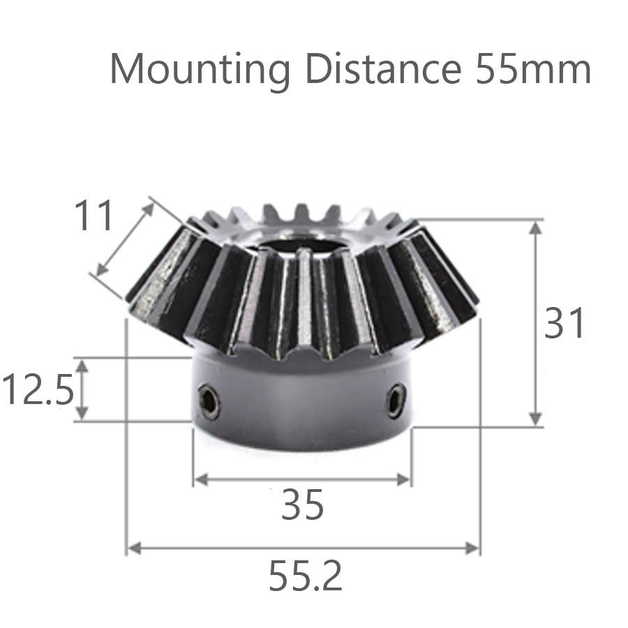 GAVAN モジュール 2.5 歯数 20 穴径 18mm キー溝 6mm 速比 1:1.5 スチール ベベルギヤ 歯車_画像1