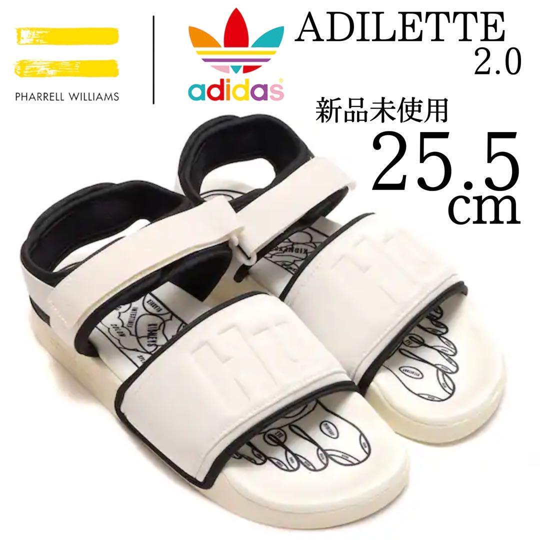 新品 25.5cm アディダスオリジナルス × ファレル ウィリアムス adidas Pharrell ADILETTE アディレッタ サンダル 白 ホワイト 春 夏_画像1