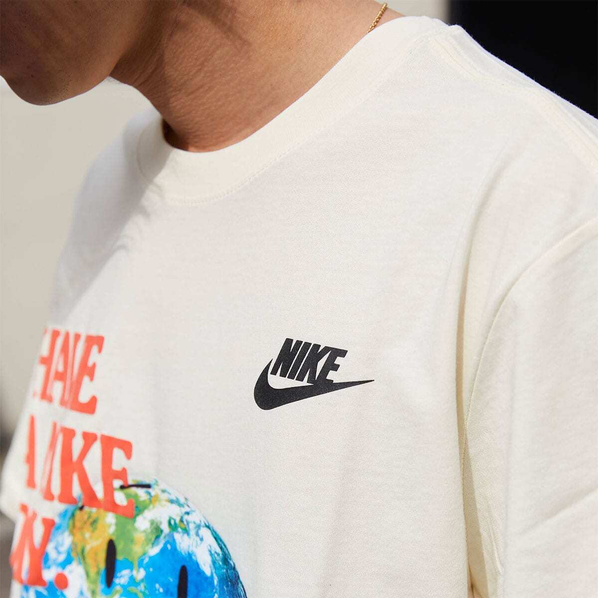 1円〜 新品 Lsize ナイキ 半袖 クルー Tシャツ HAVE A NIKE DAY 人気ロゴ 夏 刺繍 プリント スマイリースウッシュ コットン イエロー 黒_画像8