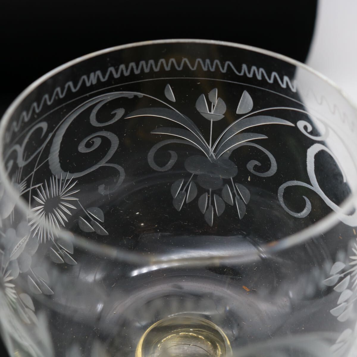 【九】未使用保管品 テレジアンタール　ドイツ製　ワイングラス　クリスタルガラス　レーマー杯　クラヴィール技法　マイセン_画像6