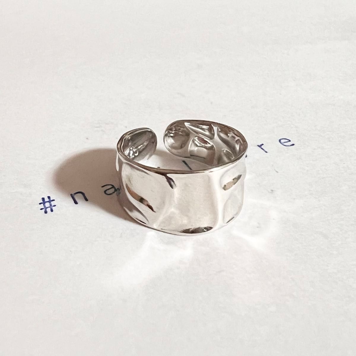 シルバーリング 925 銀 クレーター 凸凹 シンプル 韓国 指輪①