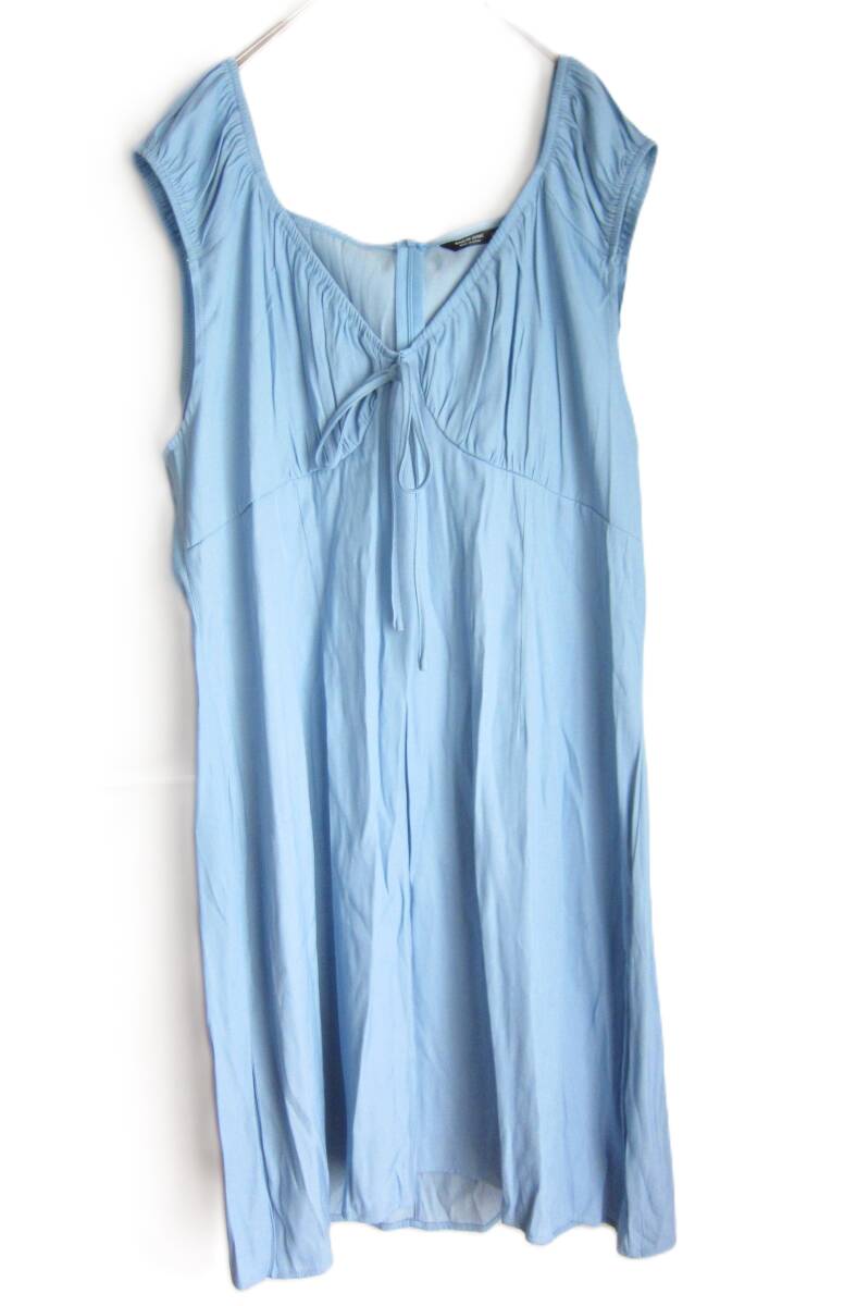 *B412 beautiful goods [ size *3XL] ~4L have on possible!! light blue North Lee tunic One-piece large size click post minivan pi