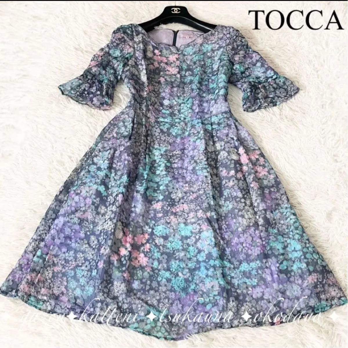 TOCCA トッカ 花柄 総柄 フラワープリント ロングワンピース TOCCA トッカ 花柄 総柄 フラワープリント ロングワンピース