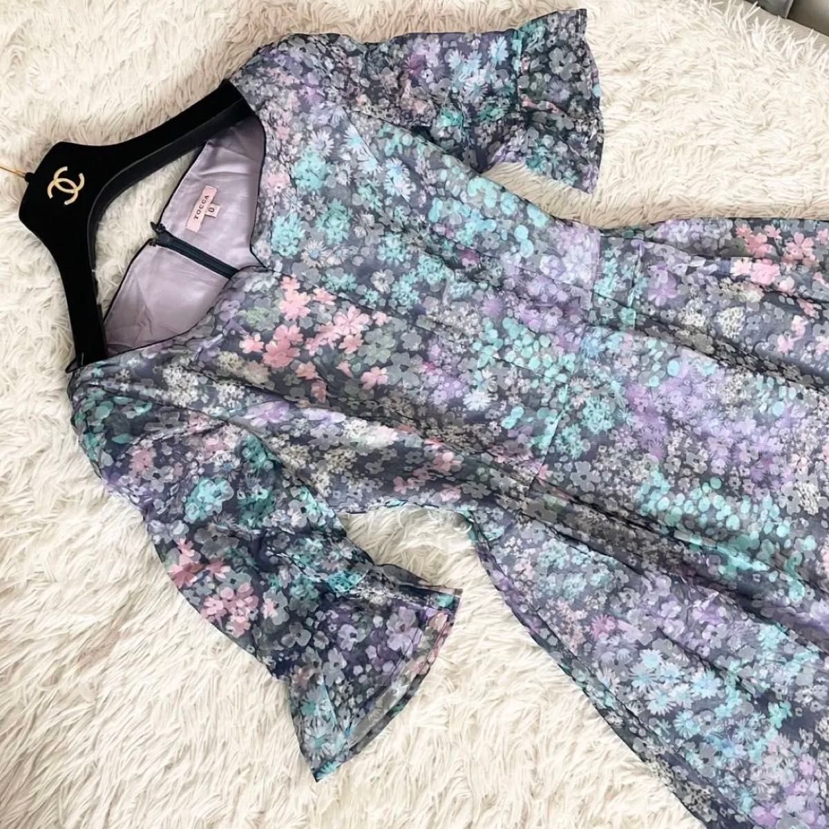 TOCCA トッカ 花柄 総柄 フラワープリント ロングワンピース TOCCA トッカ 花柄 総柄 フラワープリント ロングワンピース