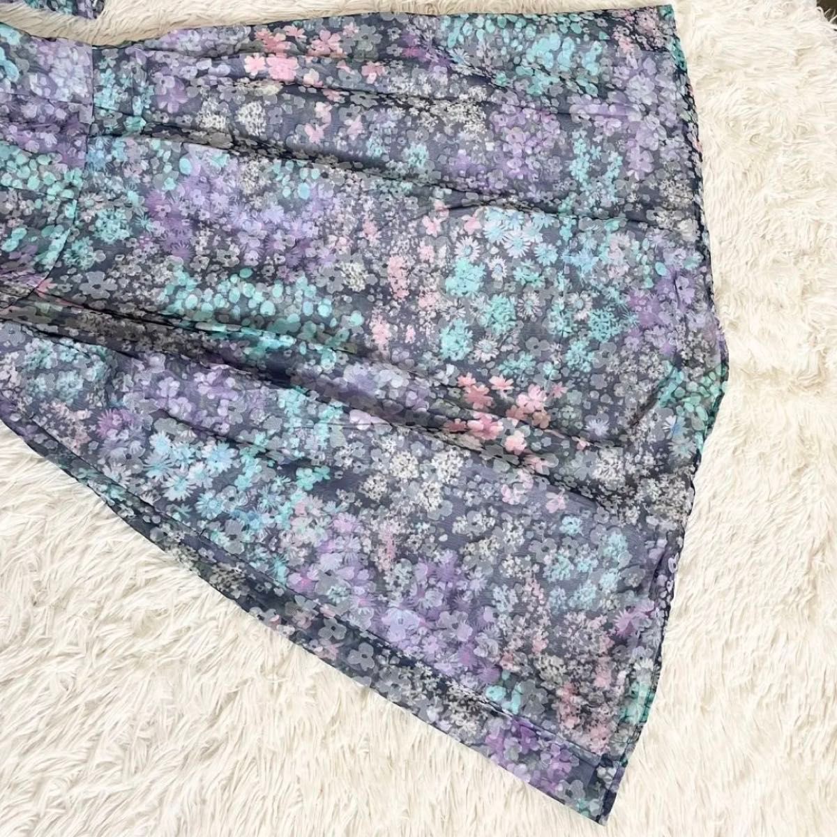 TOCCA トッカ 花柄 総柄 フラワープリント ロングワンピース TOCCA トッカ 花柄 総柄 フラワープリント ロングワンピース