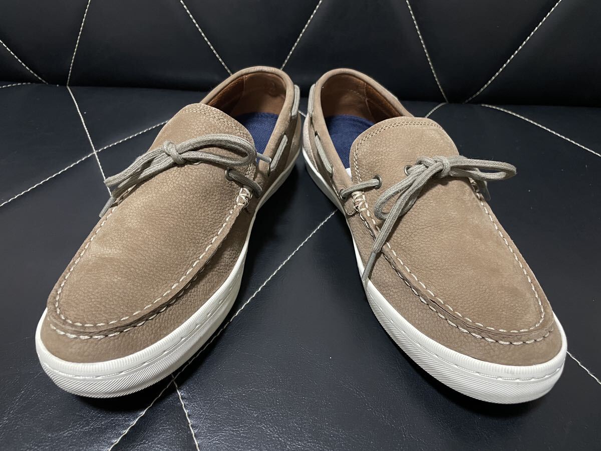 使用僅か COLE HAAN コールハーン C31482 9M≒26.5cm レザーシューズ レザースニーカー デッキシューズ モカシン Uチップ ブラウン メンズ_画像3