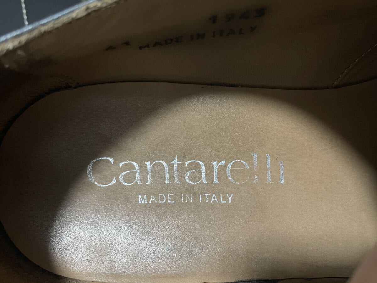 【美シルエット】美品 Cantarelli カンタレリ 1943 41≒26cm レザーシューズ ビジネスシューズ レザースニーカー ウイングチップ BLK_画像8