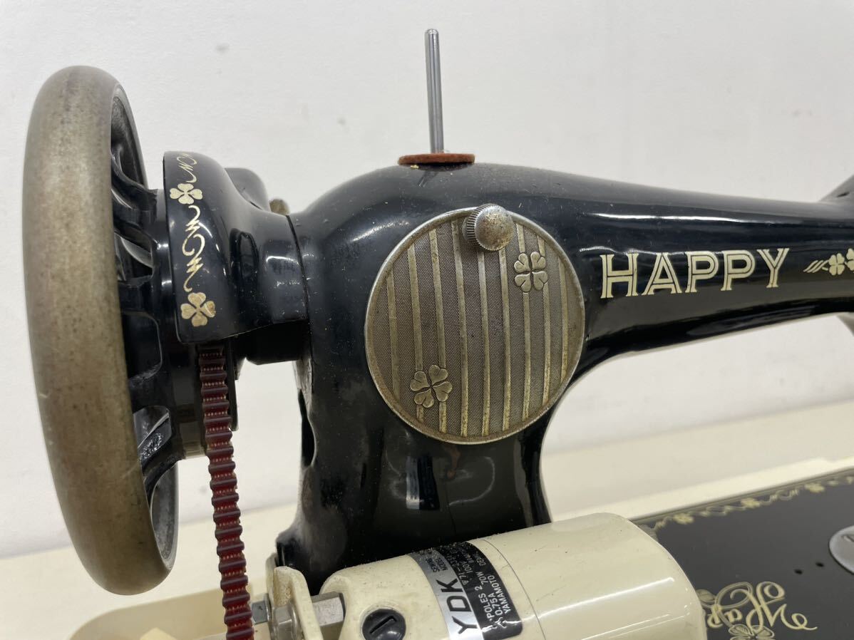 【動作品】レトロ HAPPY ハッピー ミシン Swing machine フットコントローラー モーター YDK YM-40W 家庭用 裁縫 シンガー アンティークの画像6