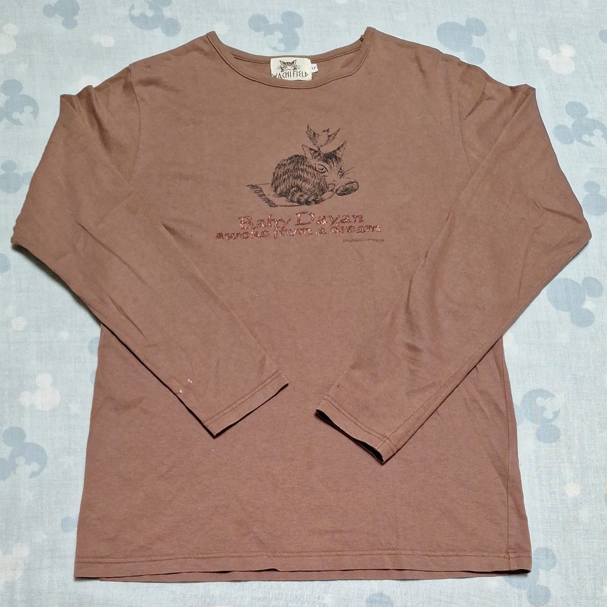 [used] 長袖Tシャツ、わちふぃーるど、猫のダヤン服、茶色