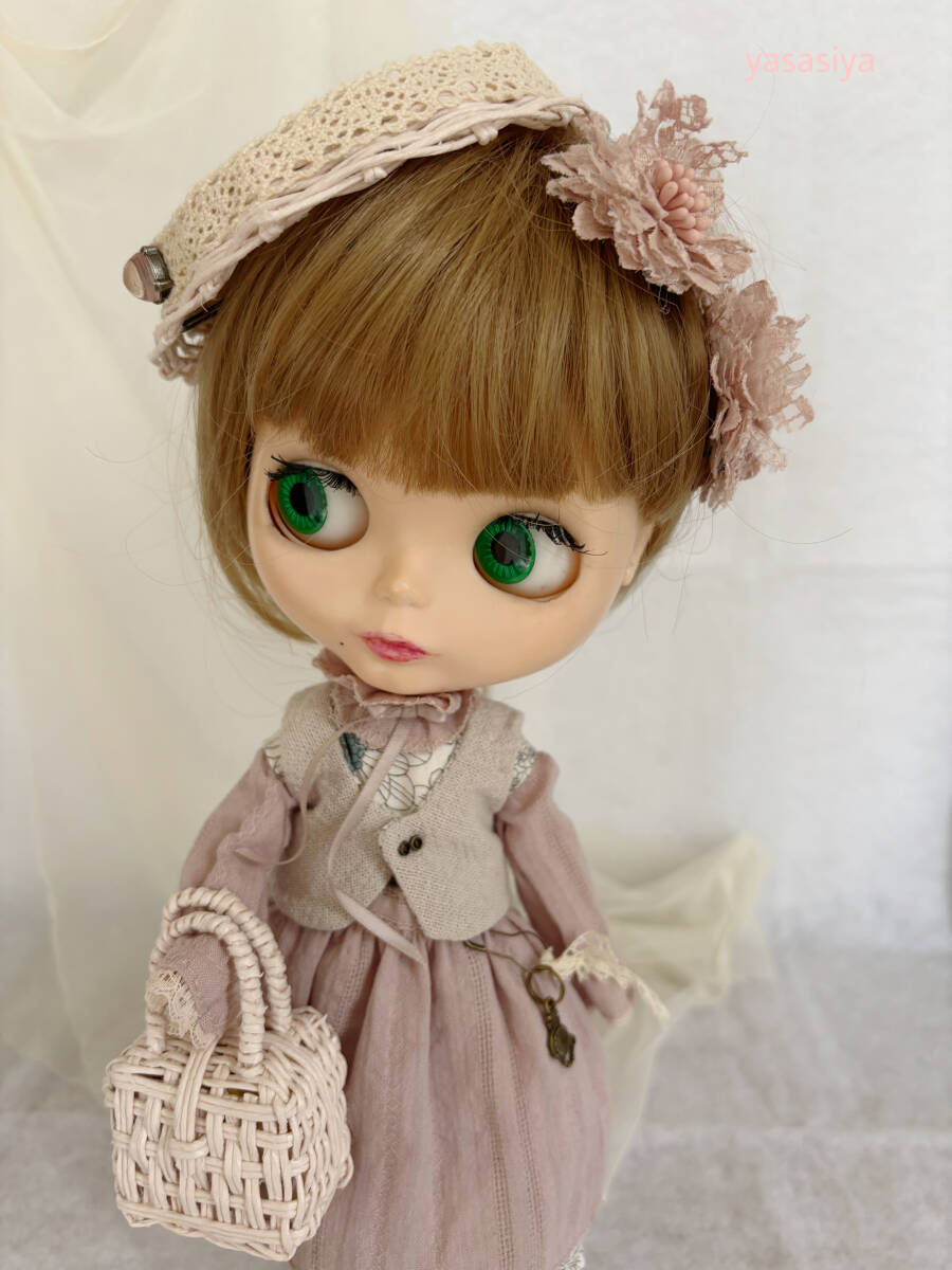 'yasasiya' ネオブライスアウトフィット　くすみピンク12点セット　handmade NeoBlytheOutfitSet_画像2