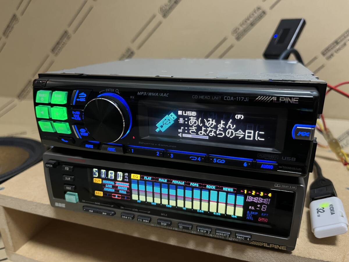 ★ALPINE CDA-117ji Bluetooth＆USB Spotifyなど再生可 TDA-5643★サラウンドDSPチャーチ残響音_USB再生