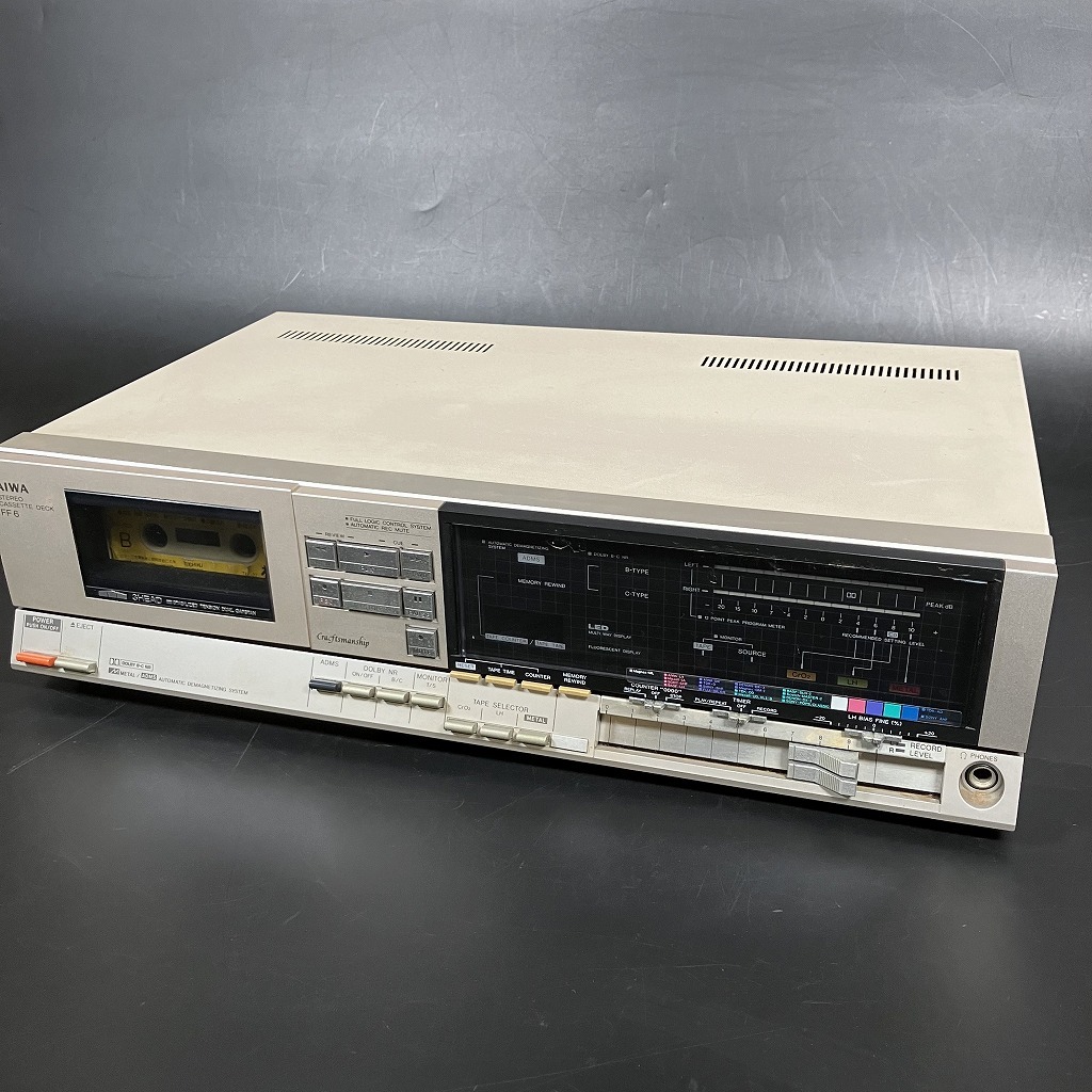 C3-234　AIWA STEREO CASSETTE DECK FF6 アイワ カセットデッキ 通電確認 カセット取り出せず 部品取り ジャンク_画像1