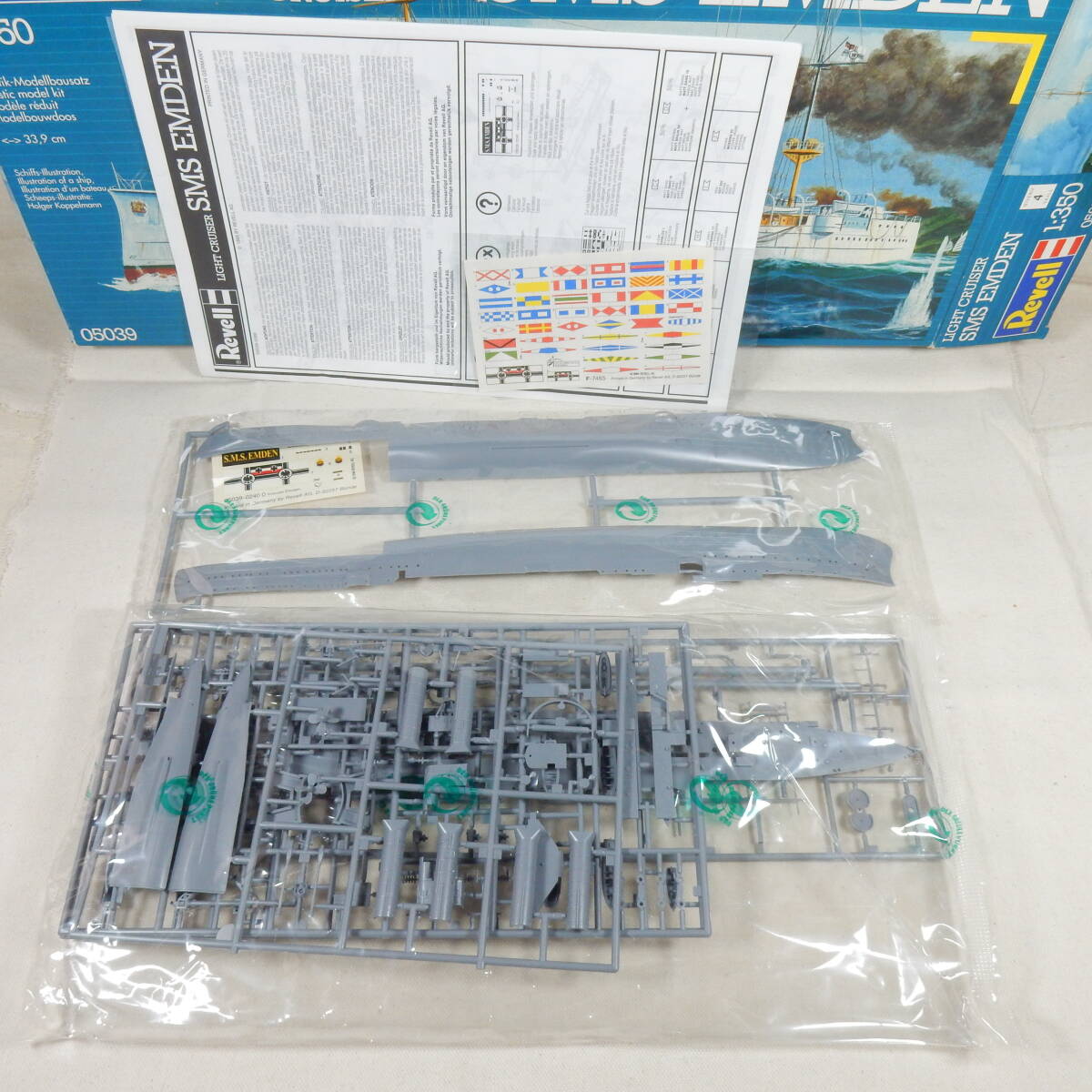 (18521)【同梱不可】SMS EMDEN (ドイツ軽巡洋艦 エムデン) Revell(レベル) 1:350 05039 内袋未開封 未組立て の画像2