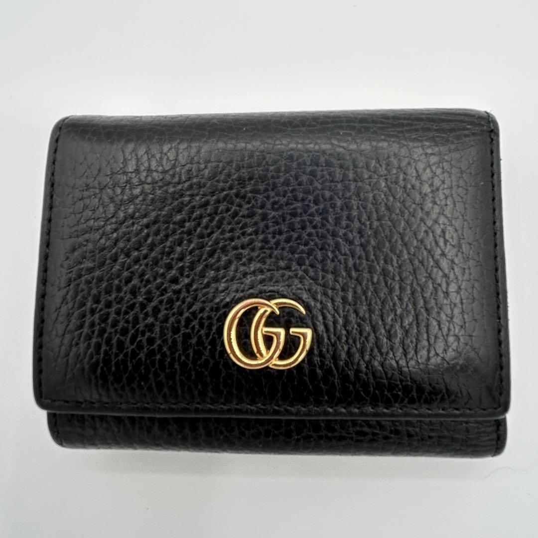 GUCCI グッチ GGマーモント プチマーモント GG 折り財布 折財布 三つ折り財布 3つ折り財布 コンパクト財布 ミニ財布 レザー シボ革 456126 _画像2