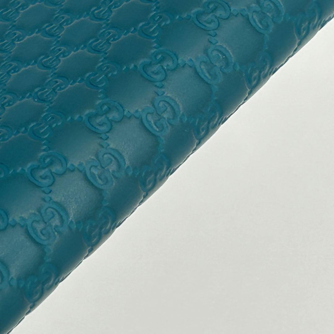  Gucci микро Guccisima раунд застежка-молния длинный кошелек GG рисунок signature длинный кошелек sima кожа голубой 544473 женский мужской 