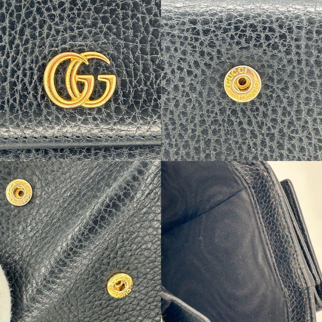 GUCCI グッチ GGマーモント プチマーモント GG 折り財布 折財布 三つ折り財布 3つ折り財布 コンパクト財布 ミニ財布 レザー シボ革 456126 _画像9