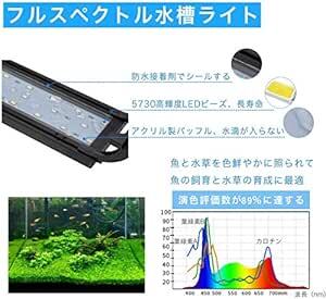 Hygger 水槽ライト アクアリウム LED 熱帯魚ライト 24/39LED 30CM 45CM 60CM 3つの照明モード 明_画像3