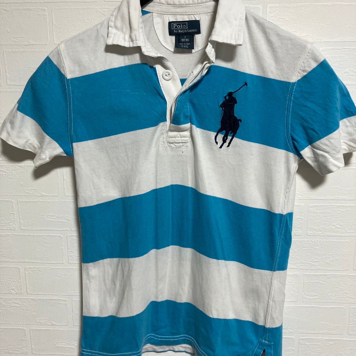 2点 ラルフローレン キッズ 130 ポロシャツ ラガーシャツ ブルー ボーダー 半袖 男の子 POLO 子供服