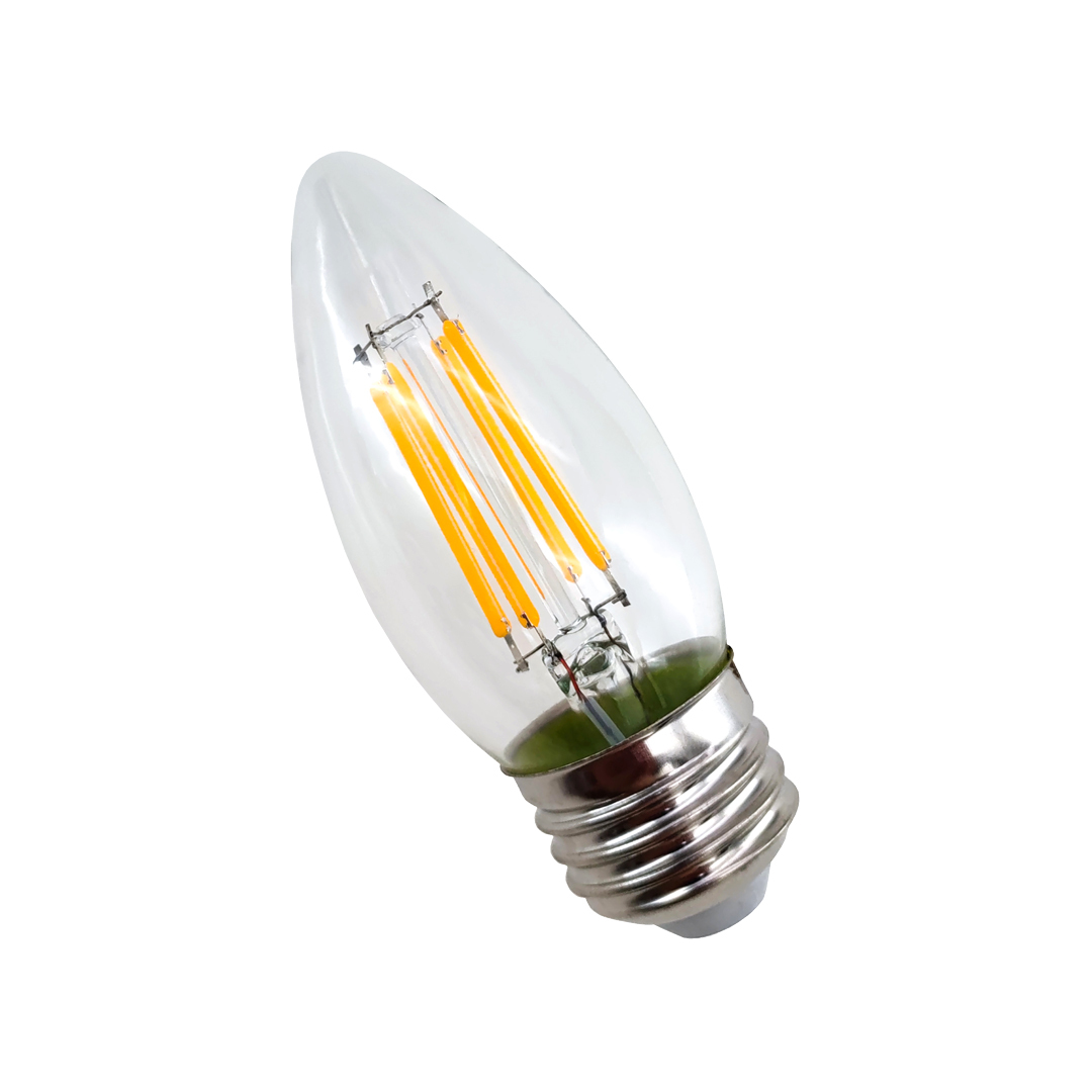 ● LEDフィラメント電球 40W相当 E26 2700K 電球色 4W 400lm キャンドル1 (1)_画像1
