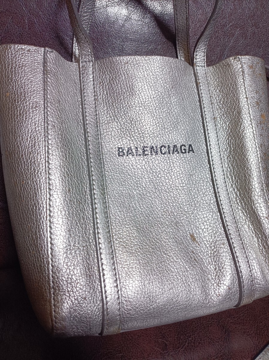 バレンシアガ BALENCIAGA エブリデイ トートバッグ xxs ミニトート シルバー 2way ショルダーバッグ_画像2