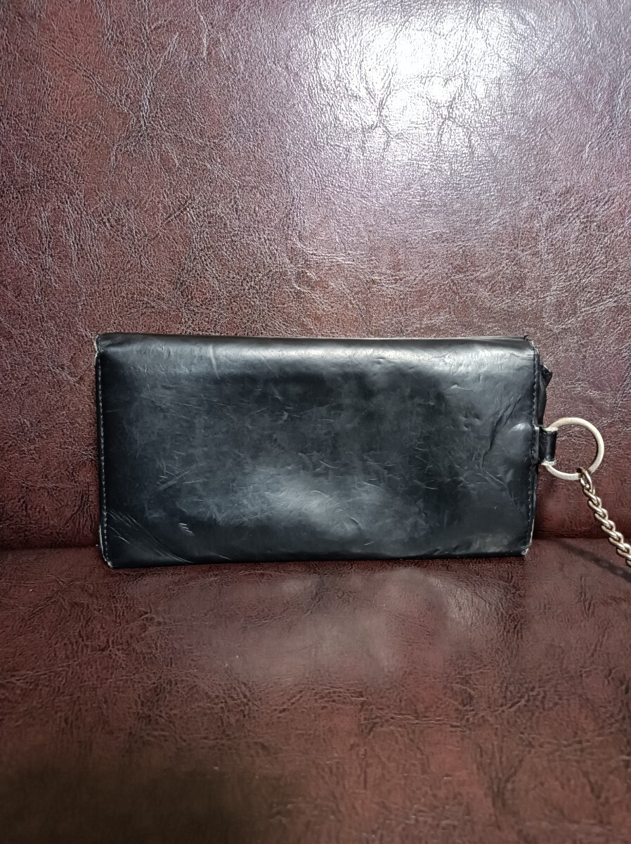 BALENCIAGA バレンシアガ 長財布 ブラック ウォレットチェーン付 二つ折り 財布 Black Bifold Long Wallet Wallet Chain_画像2