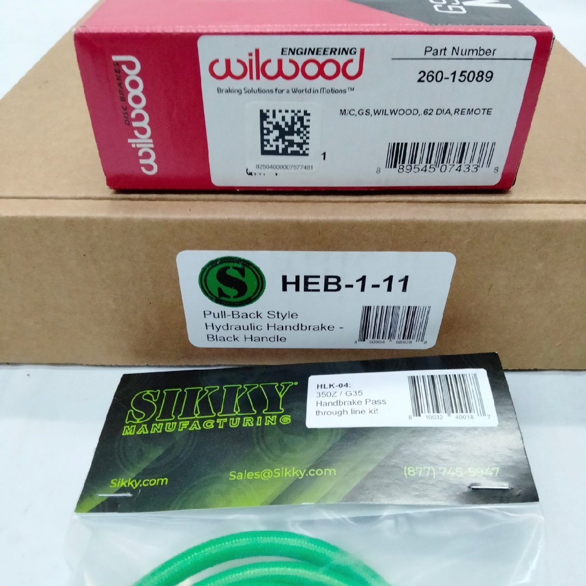 SIKKY 油圧サイドブレーキPull-Back Style HEB-1-11 ブラック・Brake Line kit HLk-04・wilwood マスターシリンダー260-15089 3点セット_画像3