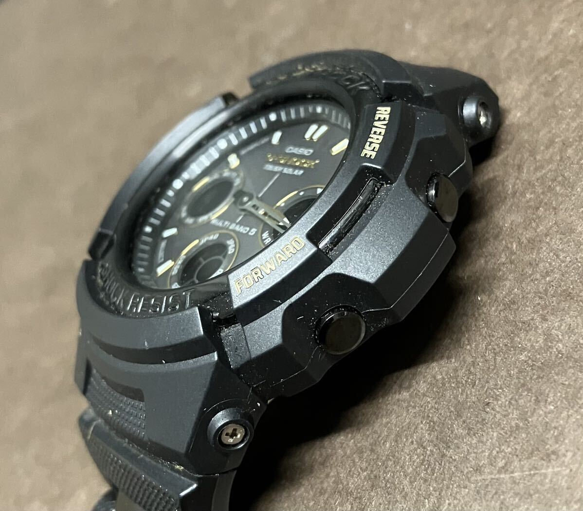 CASIO/カシオ★G-SHOCK/ジーショック★TOUGH SOLAR/タフソーラー★4765 AWG-100BC★メンズ腕時計★ブラック★ソーラー★現状品★041525の画像2