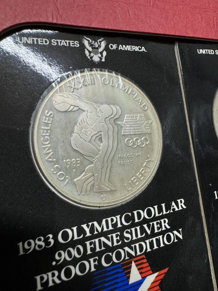 OLYMPIC DOLLAR/オリンピックダラー★1983年/1984年★ロサンゼルスオリンピック1ドル★ペアセット★.900 FINE SILVER★プルーフ★042431_画像4