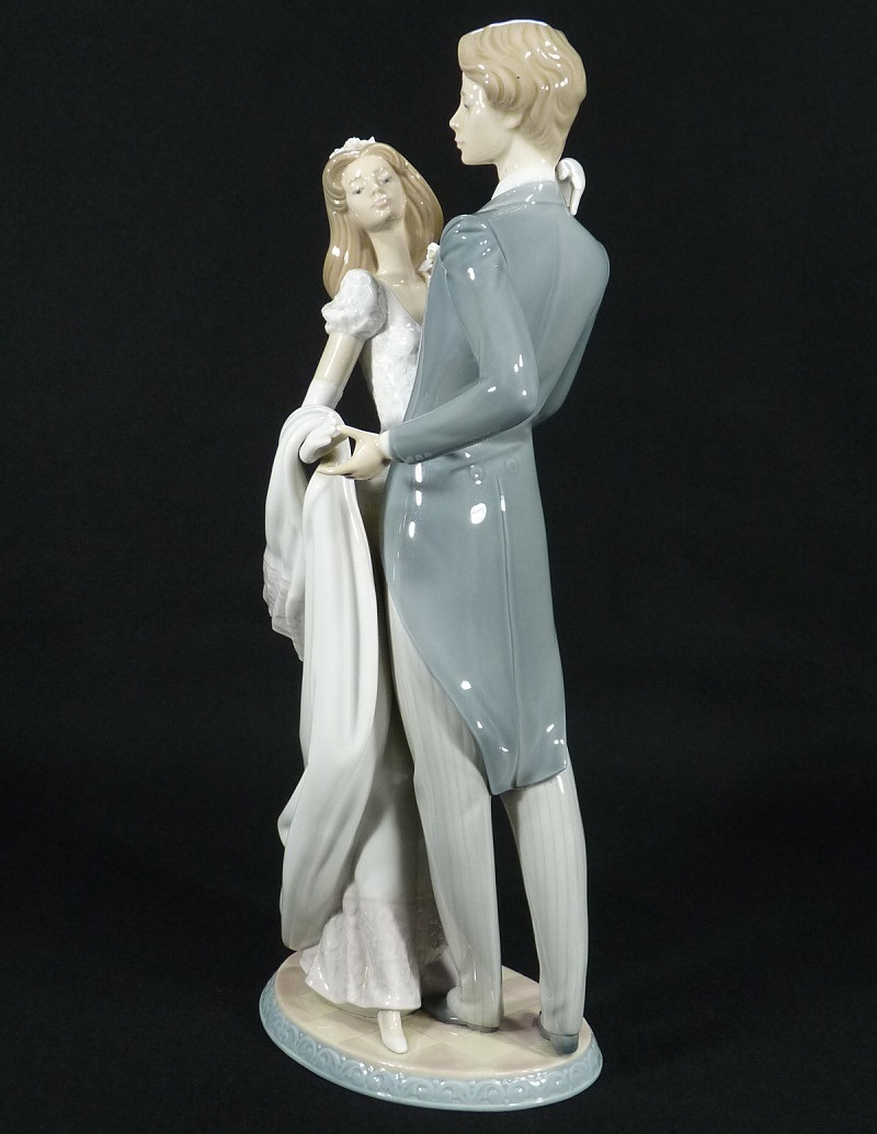 《JP》スペイン高級陶器 LLADRO リヤドロ 「ウェディングダンス」 陶器人形 置物 高さ３６ｃｍ_画像5