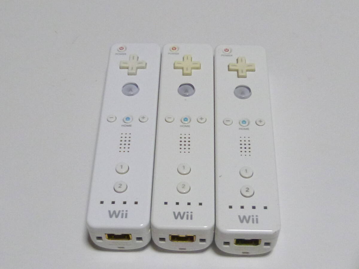 R023【送料無料 即日発送 動作確認済】Wii リモコン3個セット 任天堂 純正 RVL-003 コントローラー　_画像1